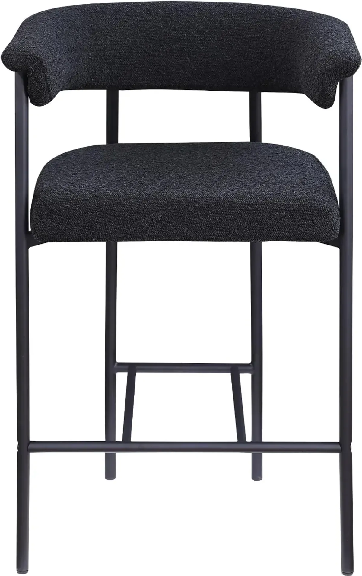 Malin Black Boucle Upholstered Counter Stool, Set of 2