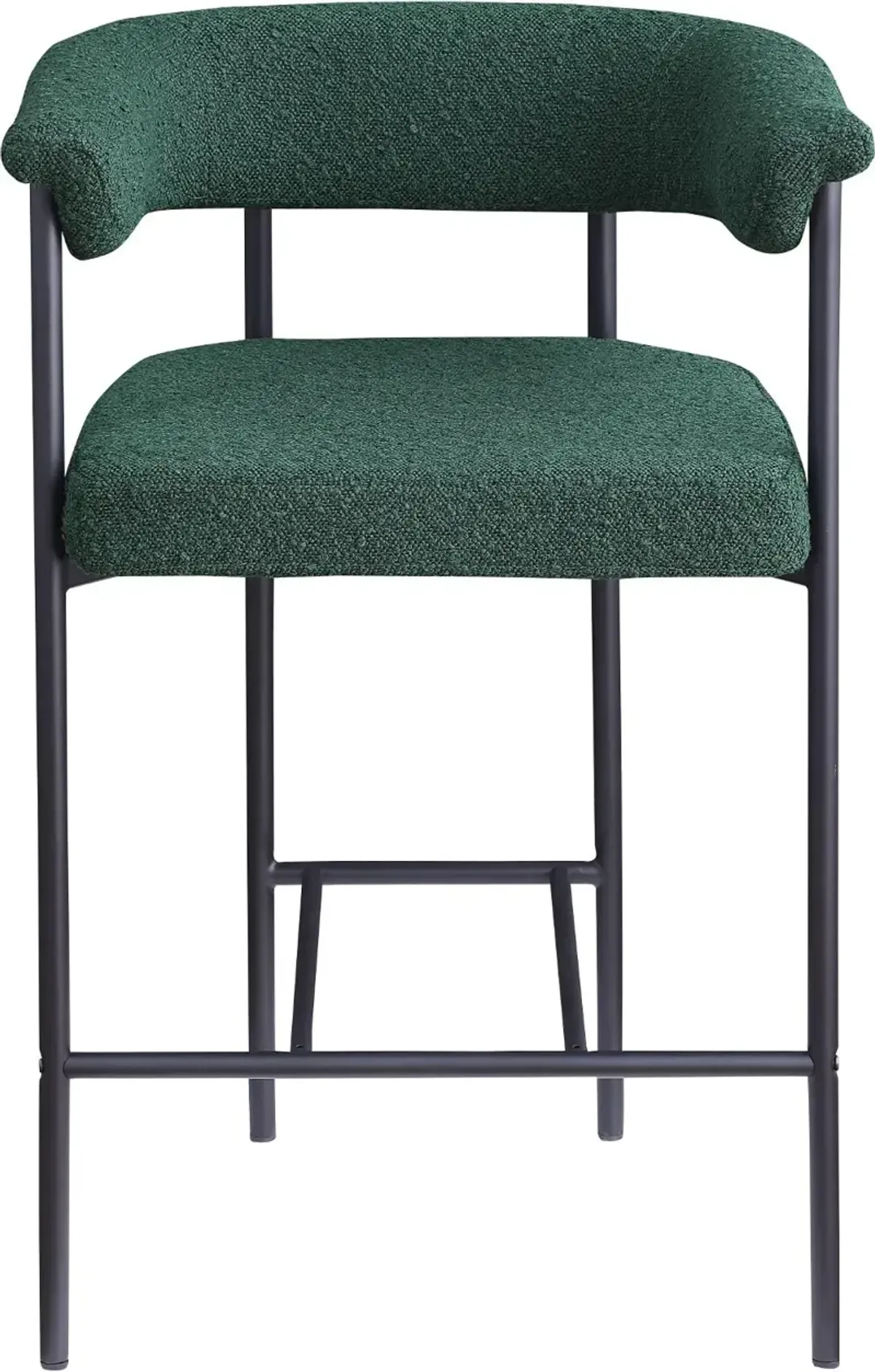 Malin Green Boucle Upholstered Counter Stool, Set of 2