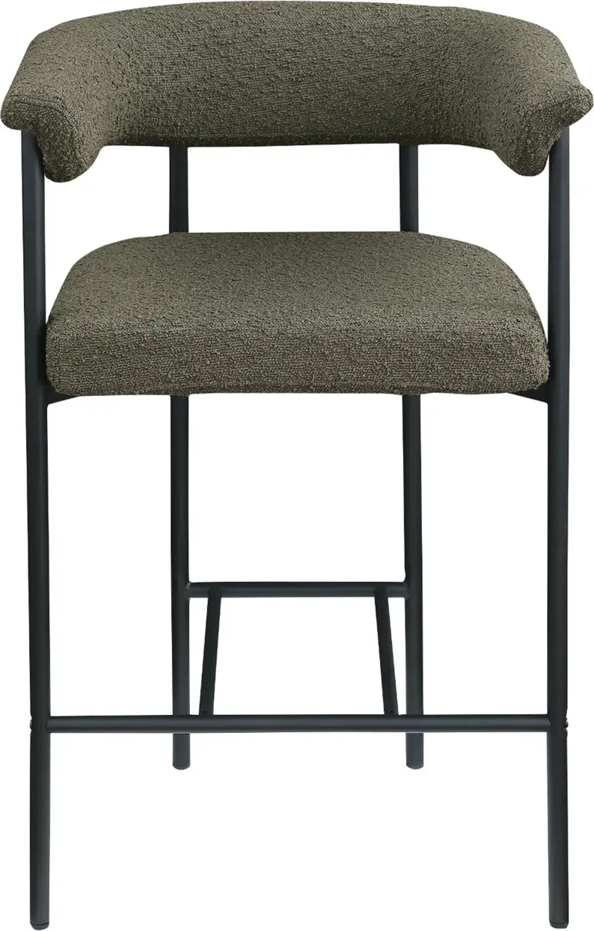 Malin Olive Boucle Upholstered Counter Stool, Set of 2