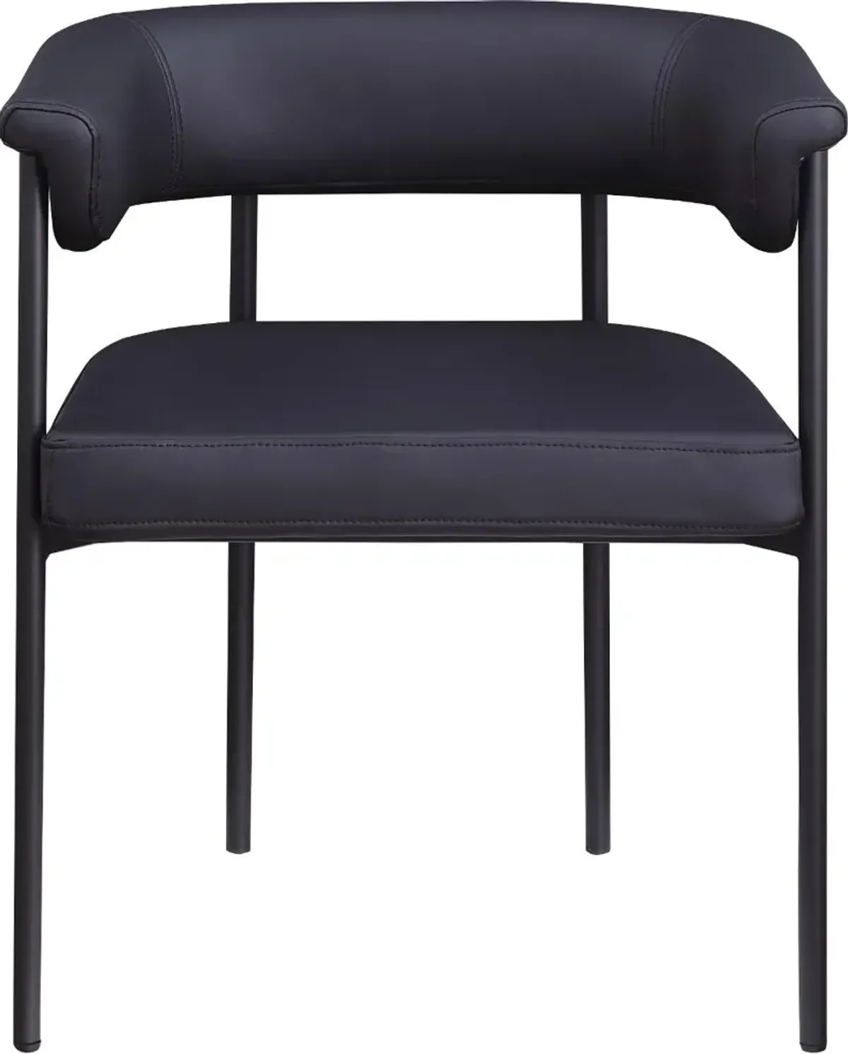 Malin Black Vegan Leather Upholstered Dining Chair, Set of 2