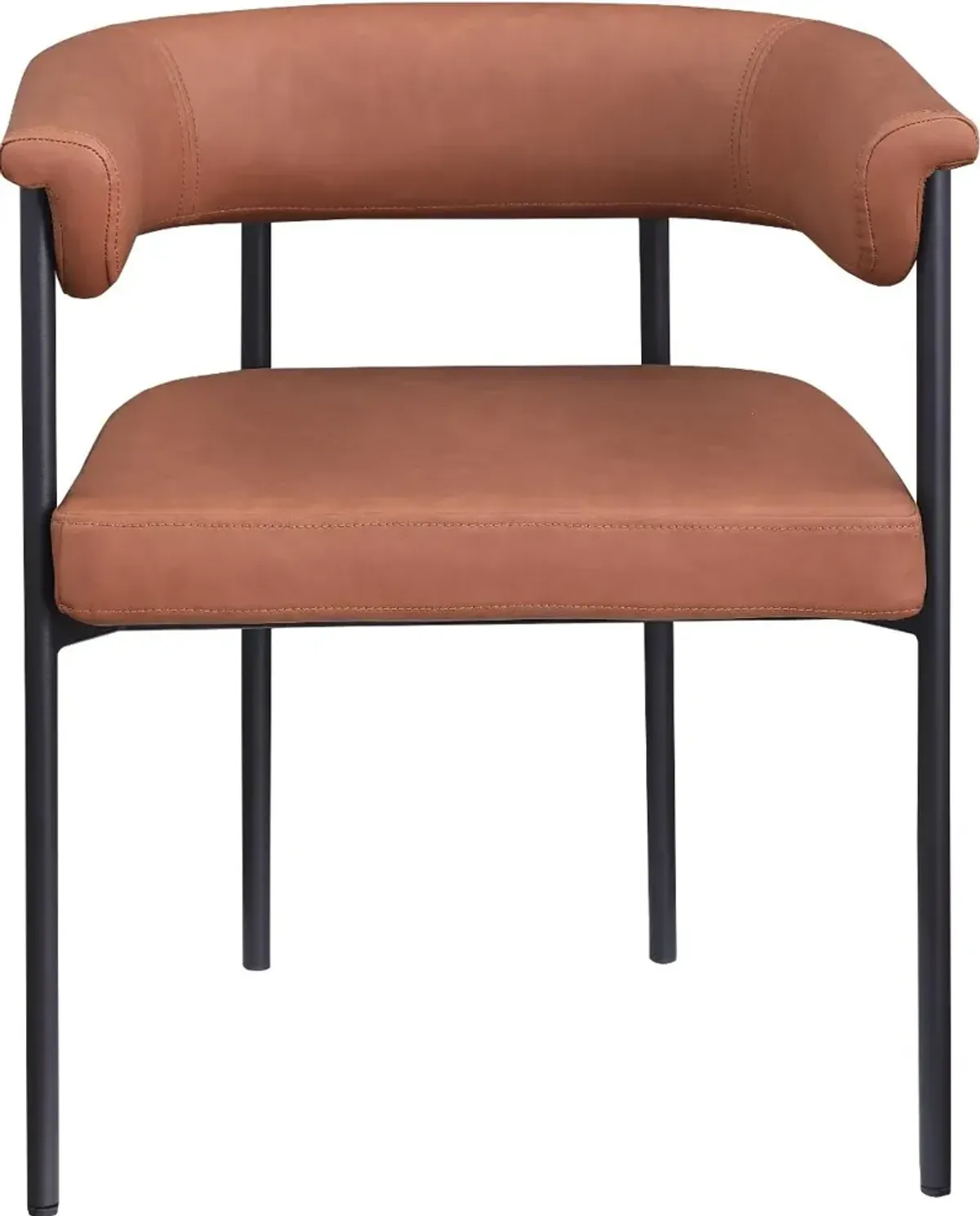 Malin Cognac Vegan Leather Upholstered Dining Chair, Set of 2