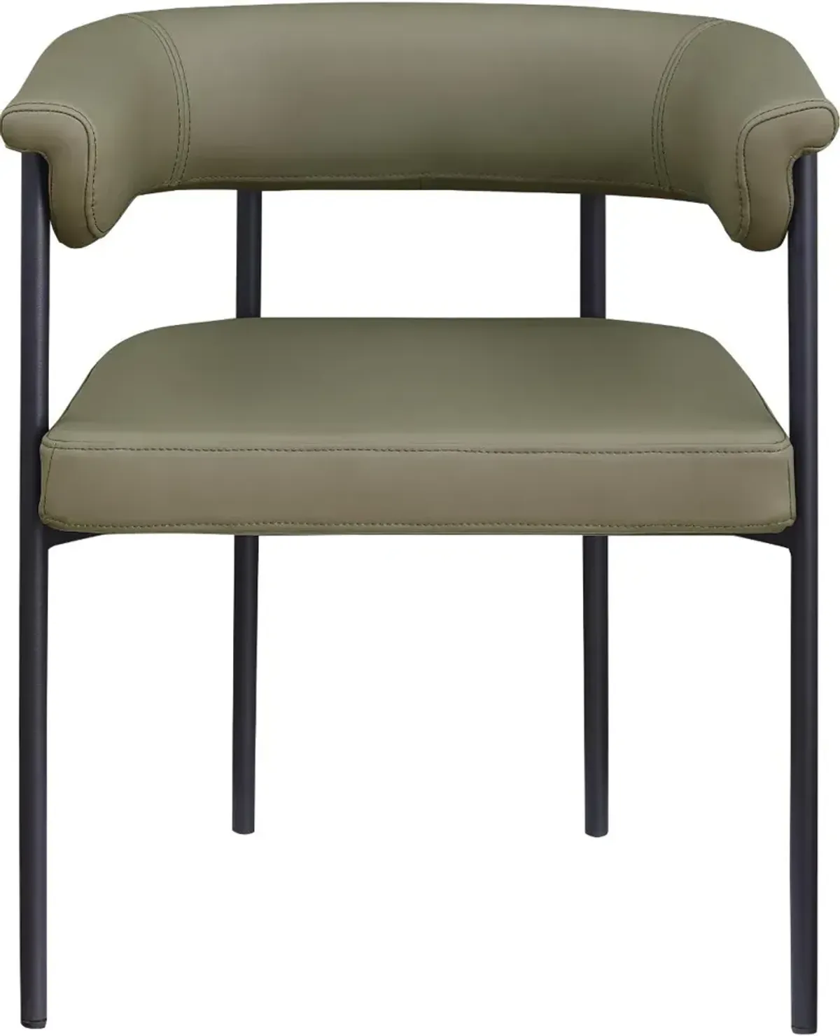 Malin Olive Vegan Leather Upholstered Dining Chair, Set of 2