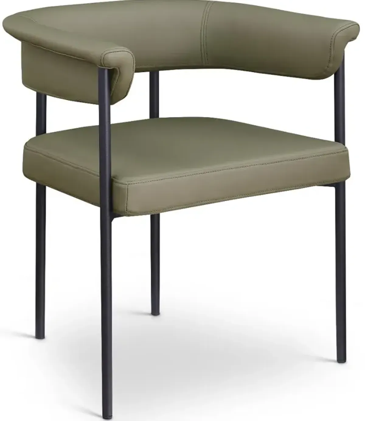 Malin Olive Vegan Leather Upholstered Dining Chair, Set of 2