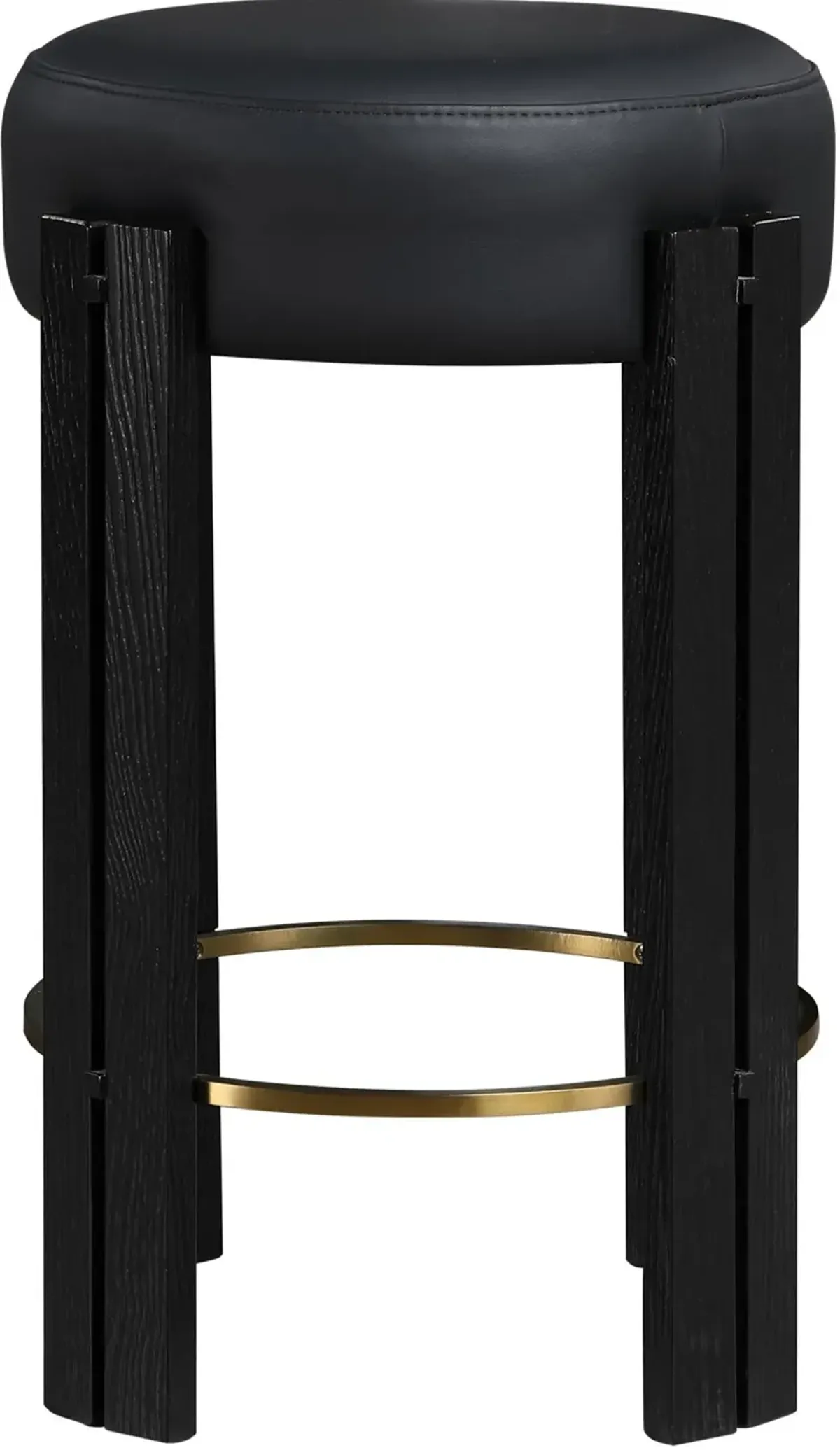 Harrison Black Upholstered Counter Stool