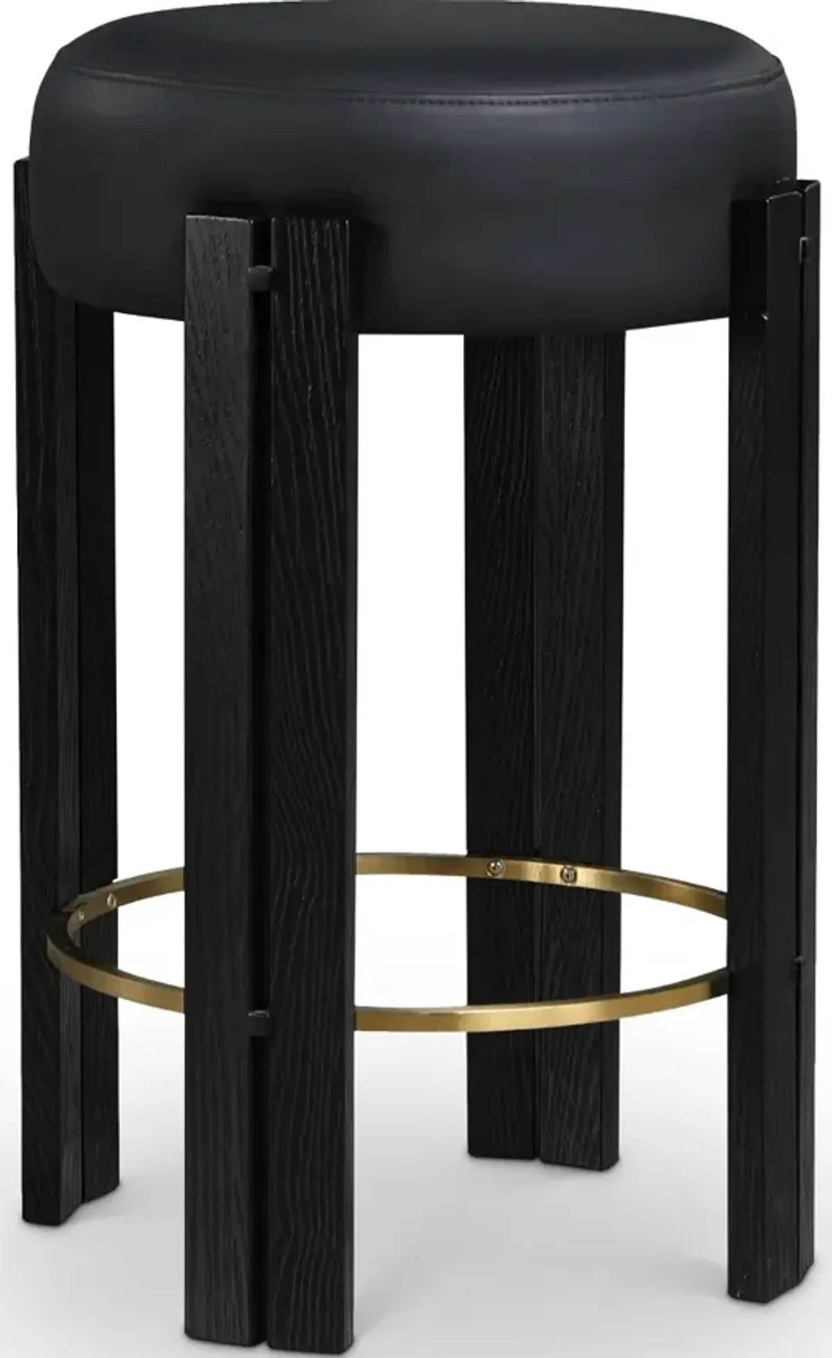 Harrison Black Upholstered Counter Stool