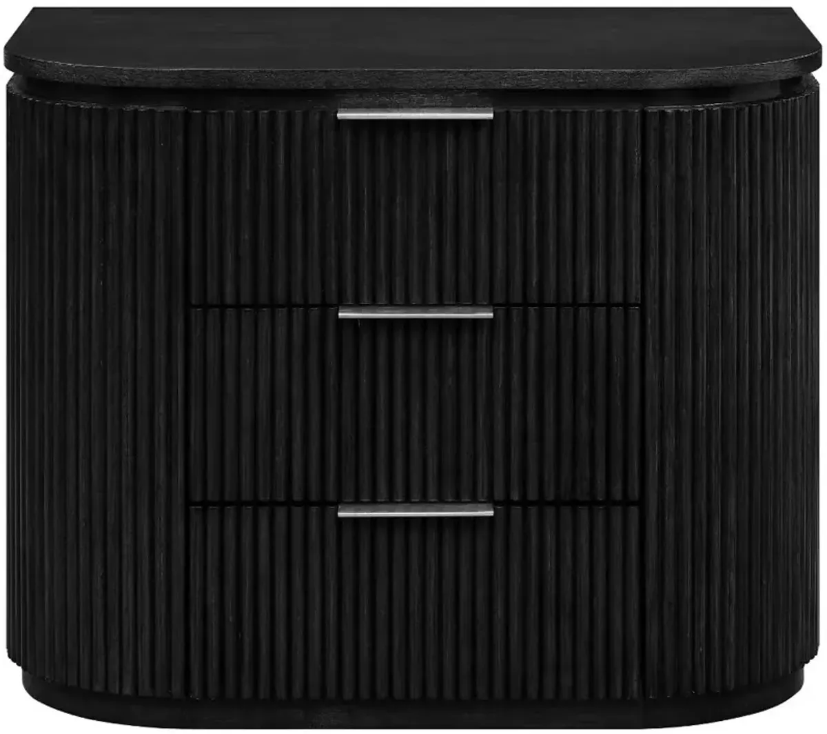 Astrid Black Oak Fluted Nightstand