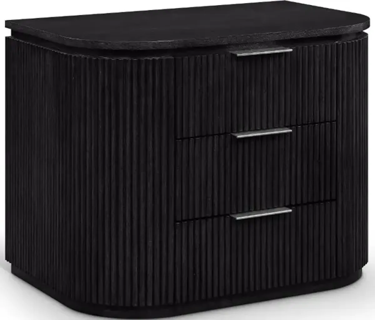 Astrid Black Oak Fluted Nightstand