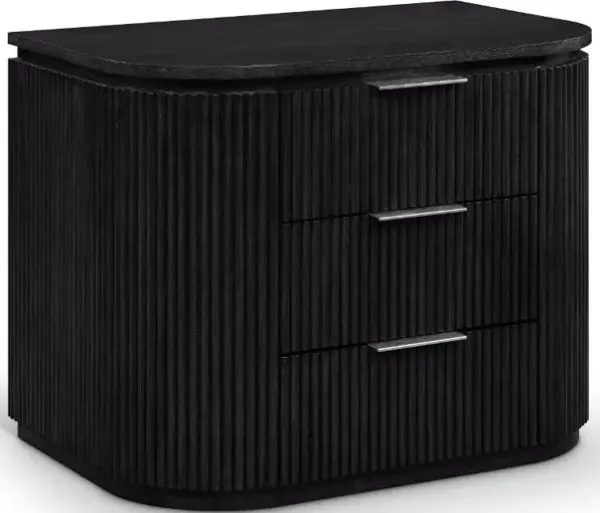 Astrid Black Oak Fluted Nightstand