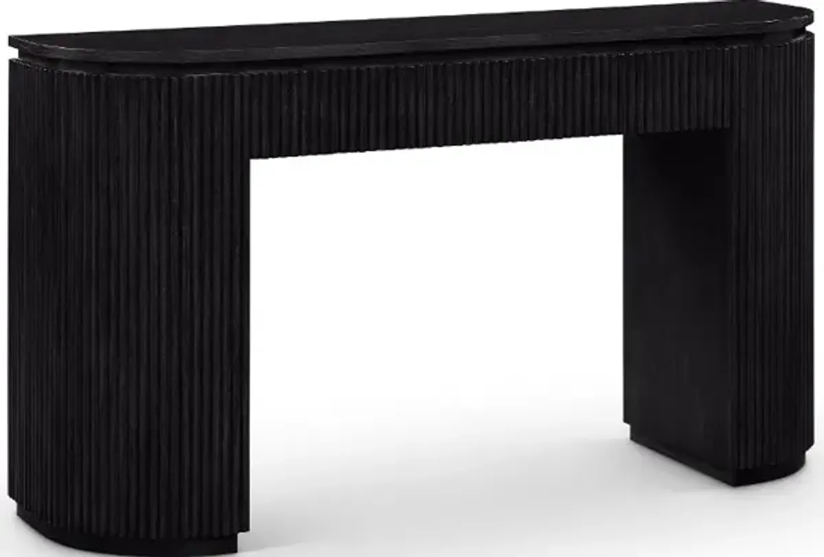 Astrid Black Oak Fluted Console Table