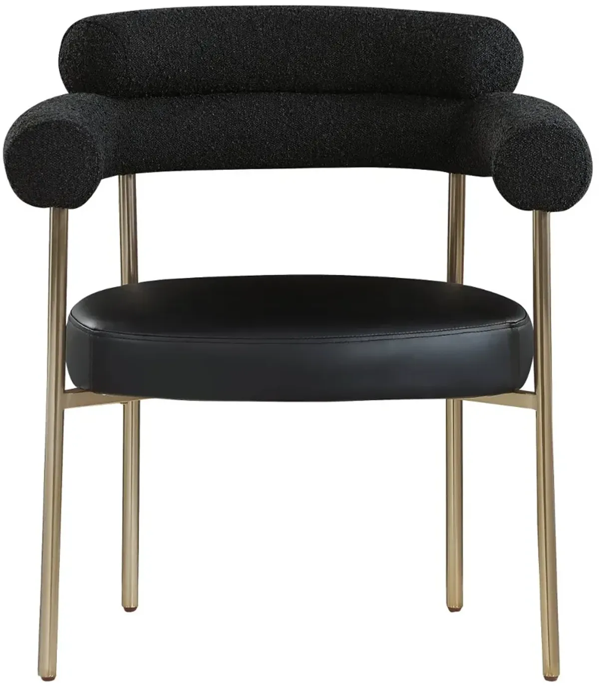 Blake Black Boucle and Vegan Leather Dining Chair, Set of 2