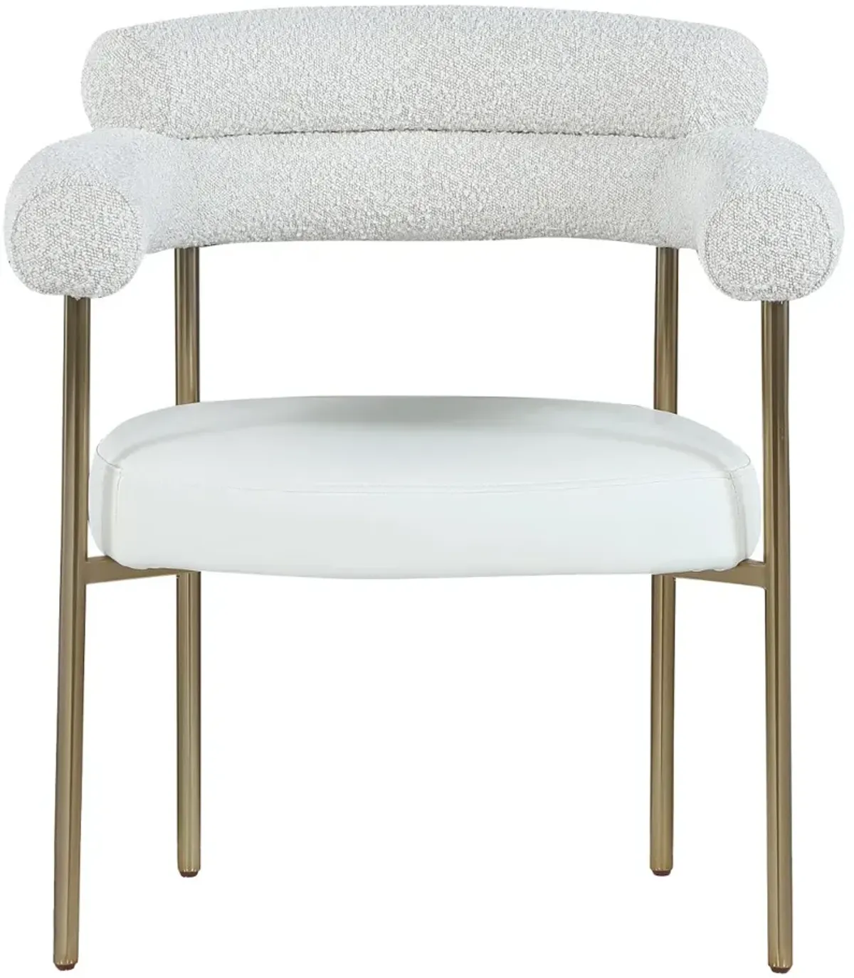 Blake Cream Boucle and Vegan Leather Dining Chair, Set of 2