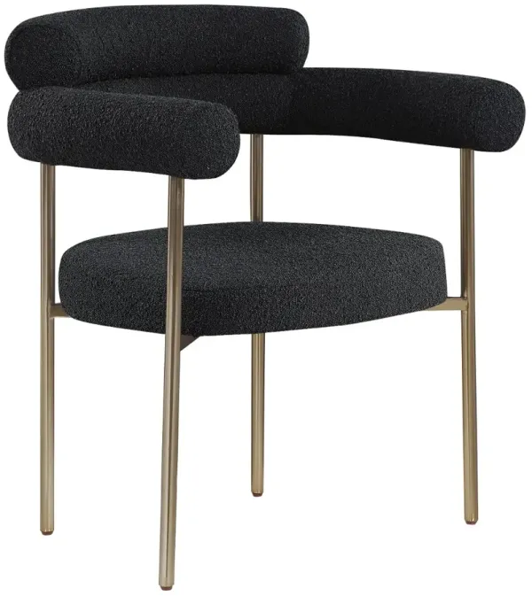 Blake Black Boucle Upholstered Dining Chair, Set of 2