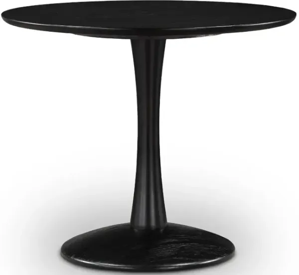 Holly 36" Black Wood Round Dining Table