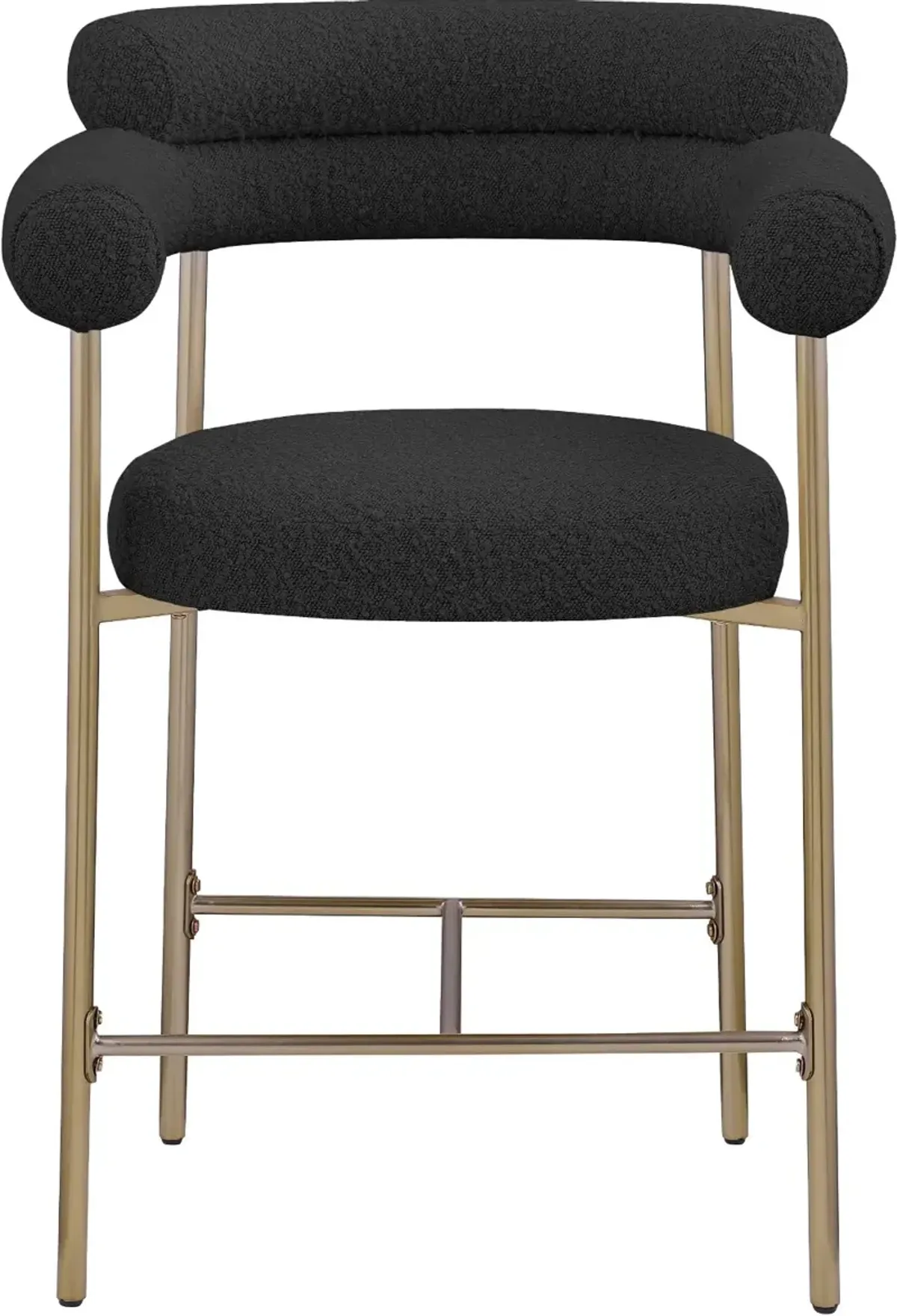 Blake Black Boucle Upholstered Counter Stool, Set of 2
