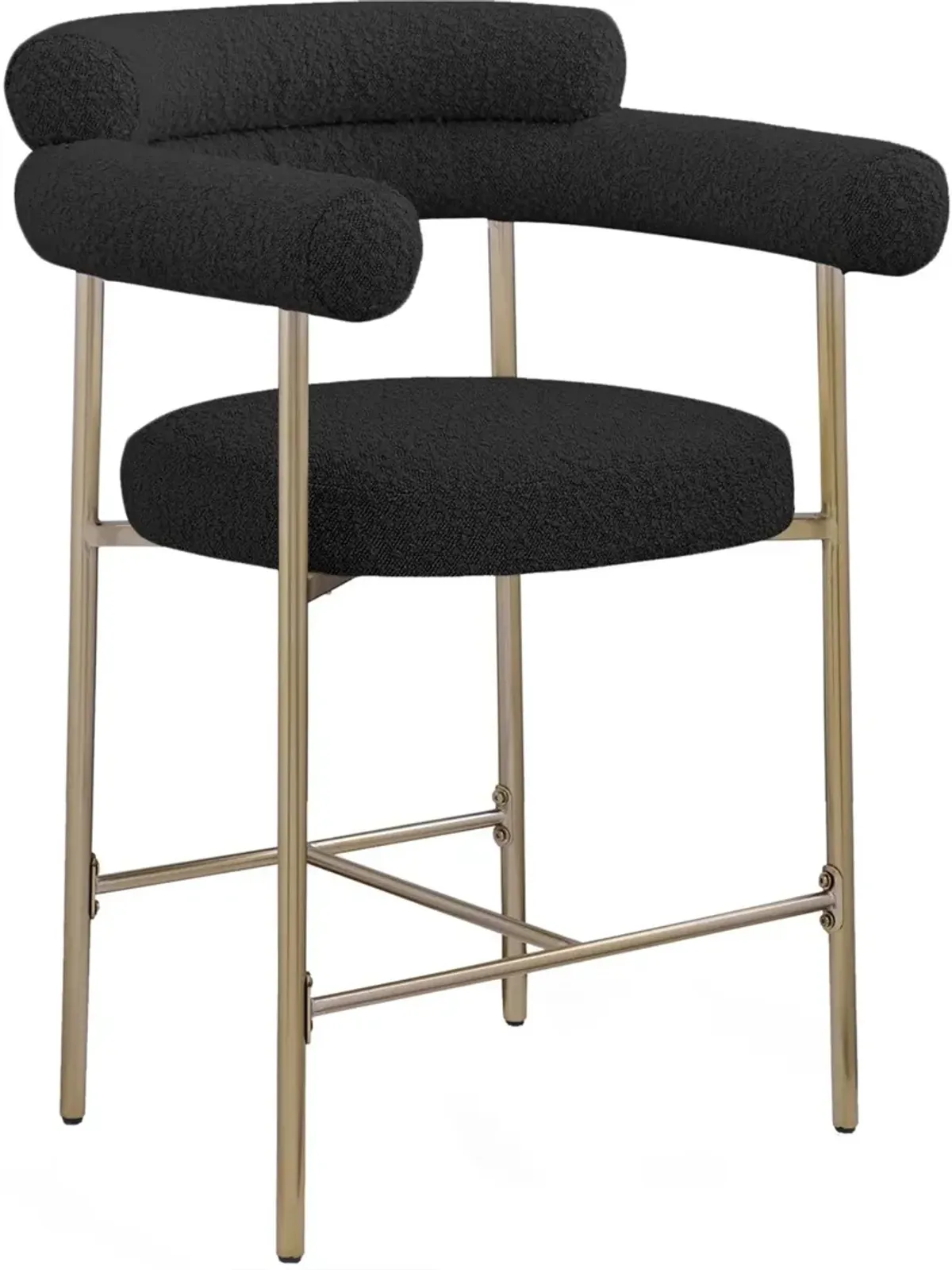 Blake Black Boucle Upholstered Counter Stool, Set of 2