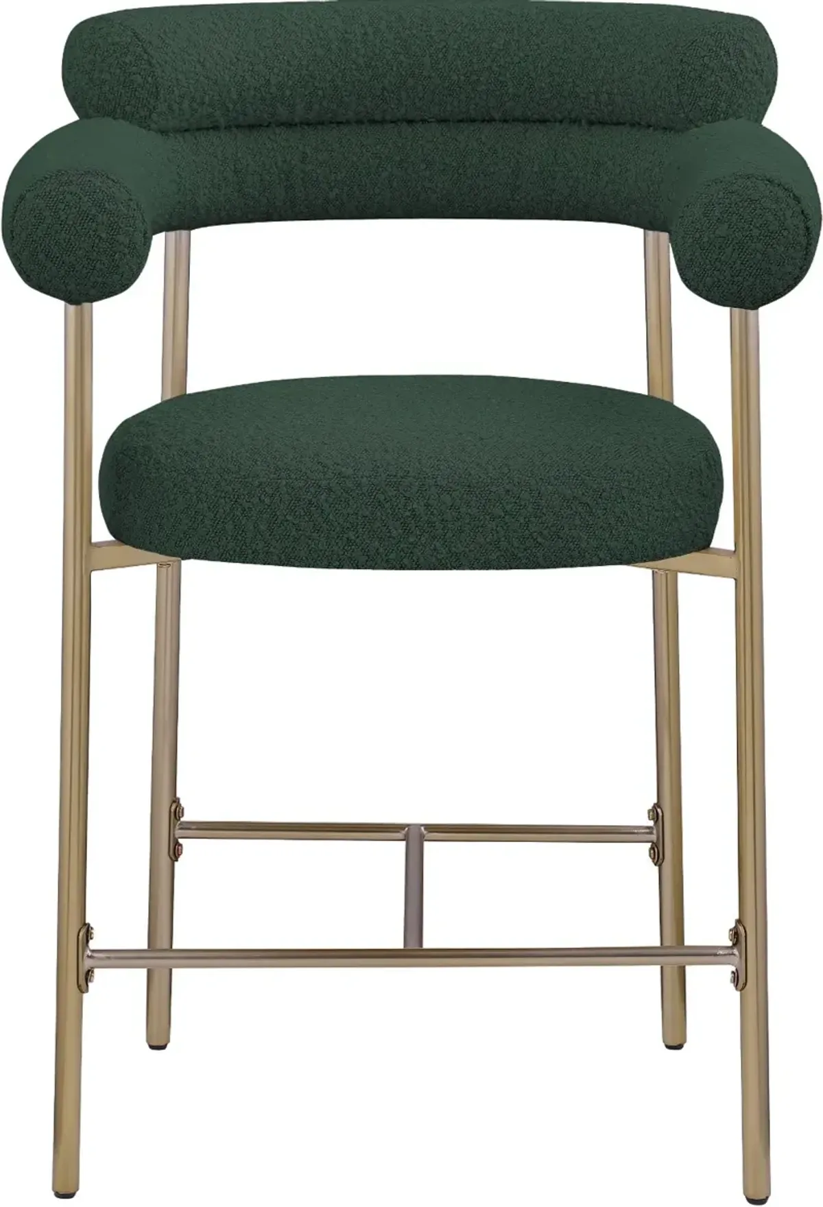 Blake Green Boucle Upholstered Counter Stool, Set of 2
