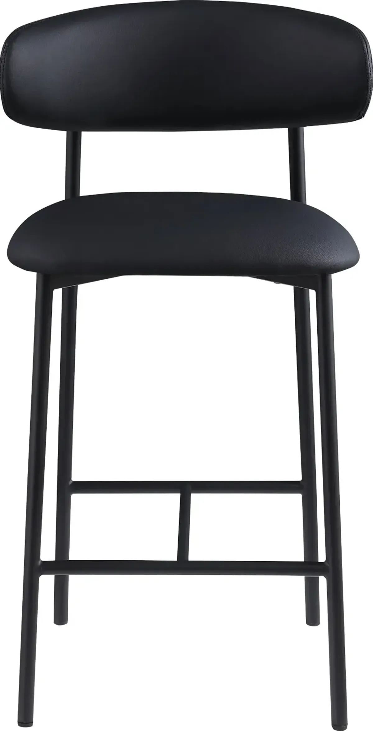 Lupita Black Vegan Leather Upholstered Counter Stool, Set of 2