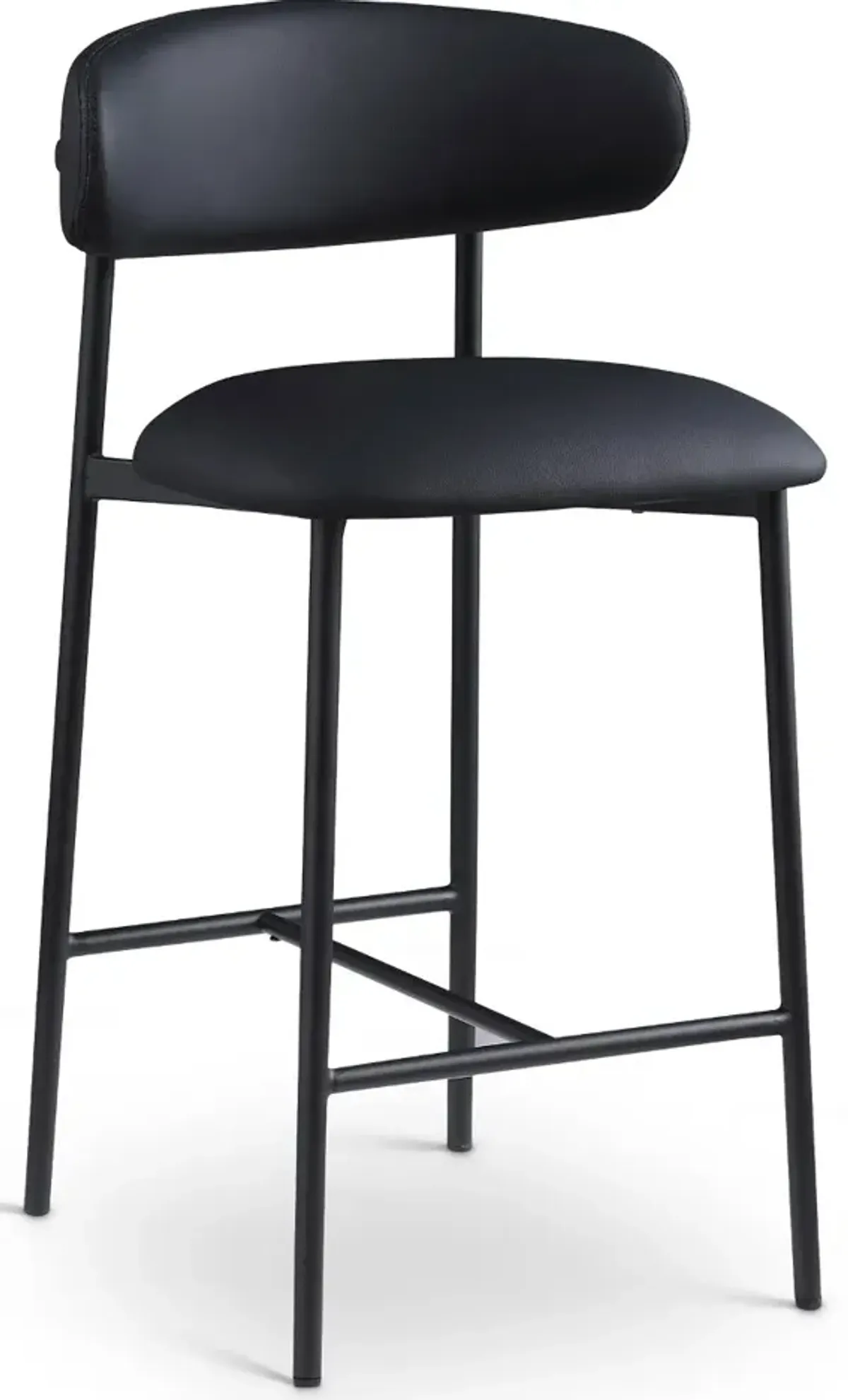 Lupita Black Vegan Leather Upholstered Counter Stool, Set of 2