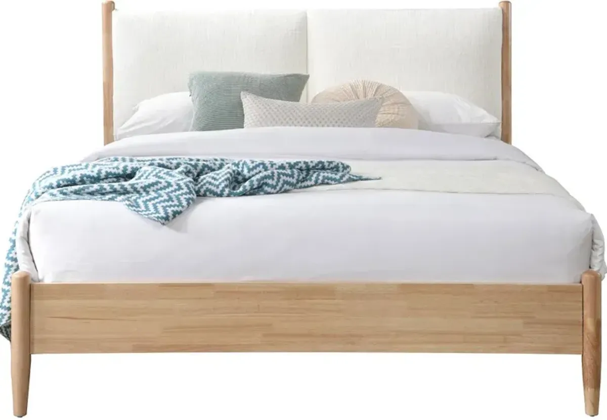 Arbor Cream and Natural Wood Queen Bed