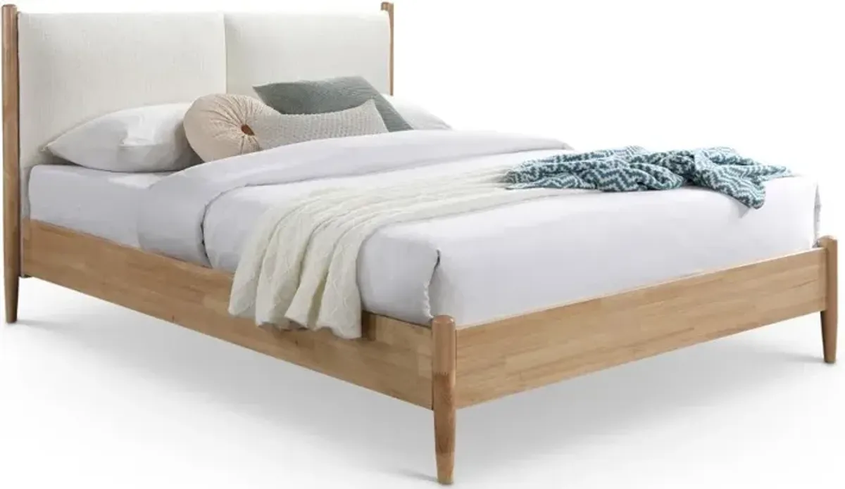 Arbor Cream and Natural Wood Queen Bed