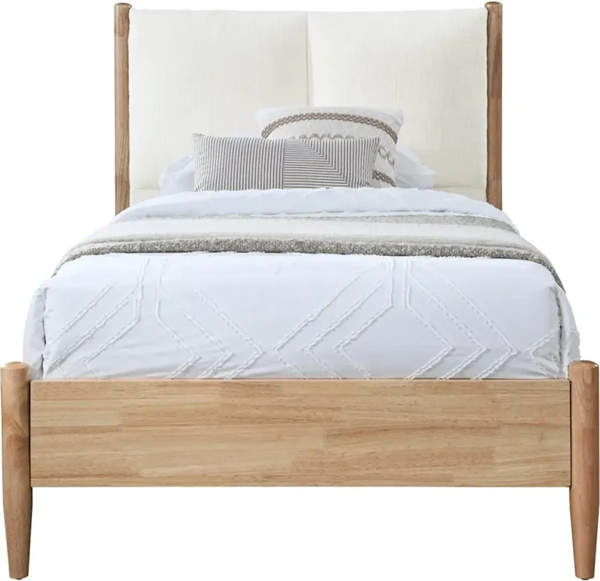 Arbor Cream and Natural Wood Twin Bed