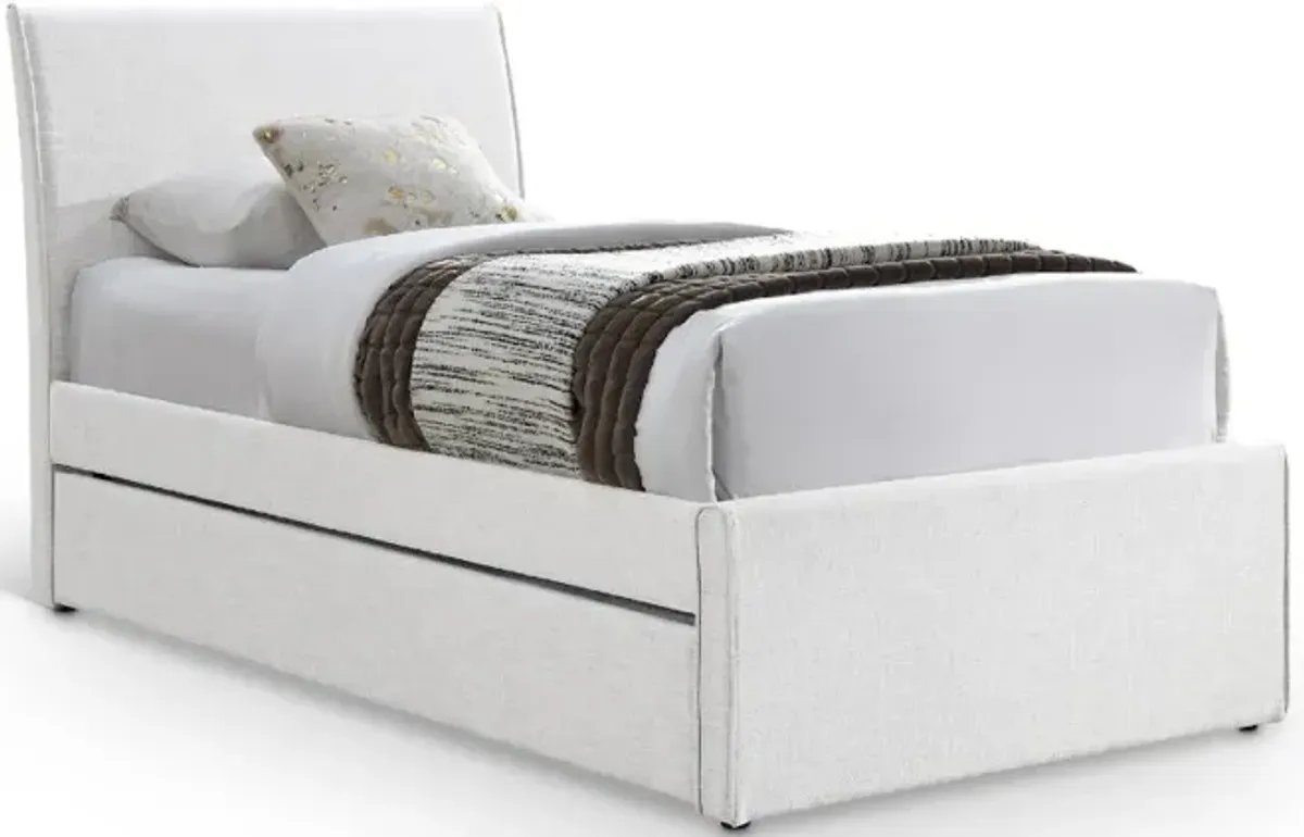 Myles Cream Textured Linen Twin Trundle Bed