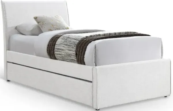 Myles Cream Textured Linen Twin Trundle Bed
