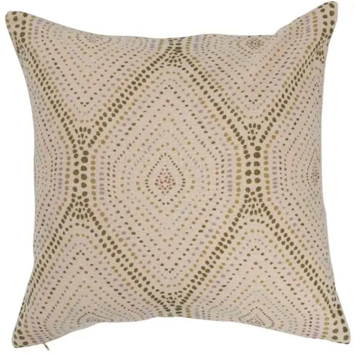 Green and Cream Cotton Slub Dotted Pillow