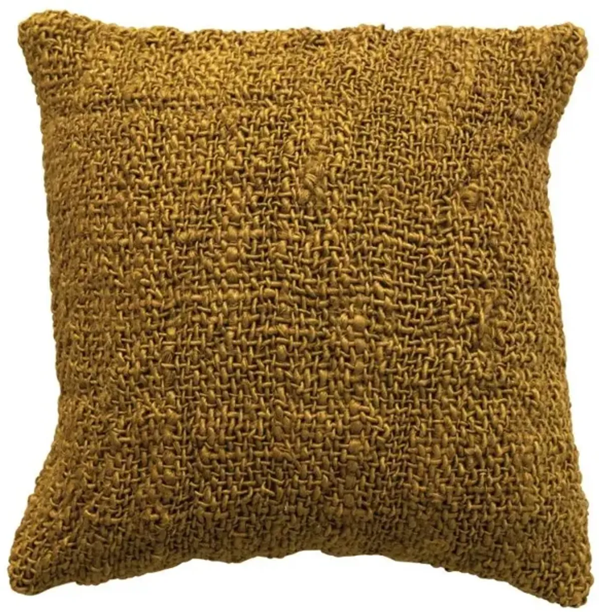 Brown Woven Cotton and Jute Pillow