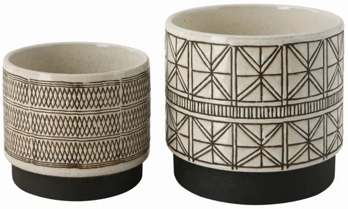 Stoneware Planter Set of 2