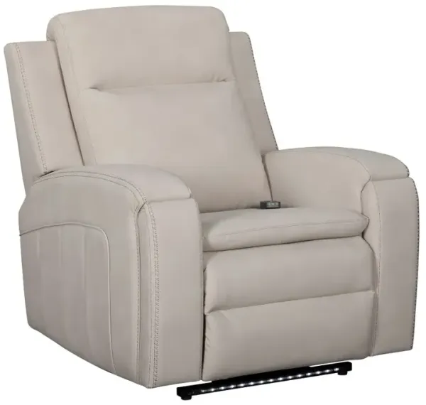 Armstrong Cream Power Recliner with Heat and Massage