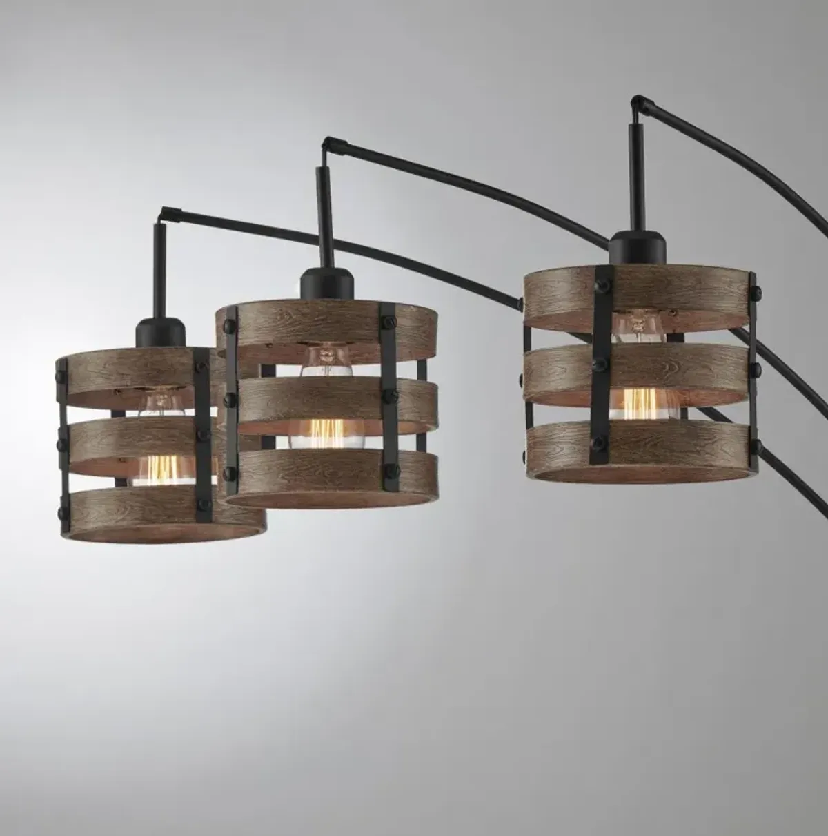 Black Three Light Arch Lamp