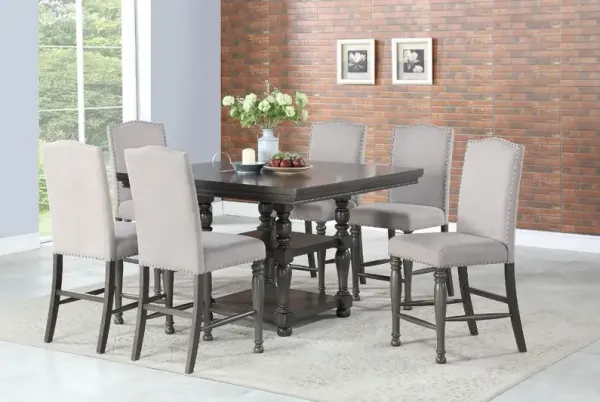 Caswell Gray 7 Piece Counter Height Dining Set