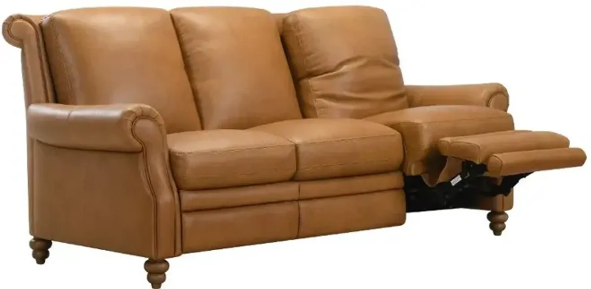 Pentos Saddle Brown Leather Power Reclining Sofa