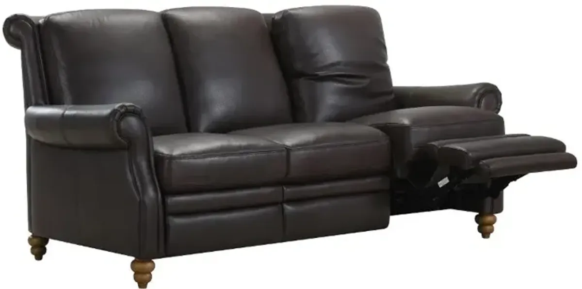 Pentos Dark Brown Leather Power Reclining Sofa