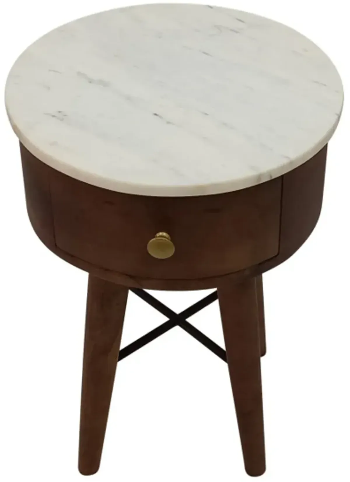Bangalore Brown and White Marble Side Table