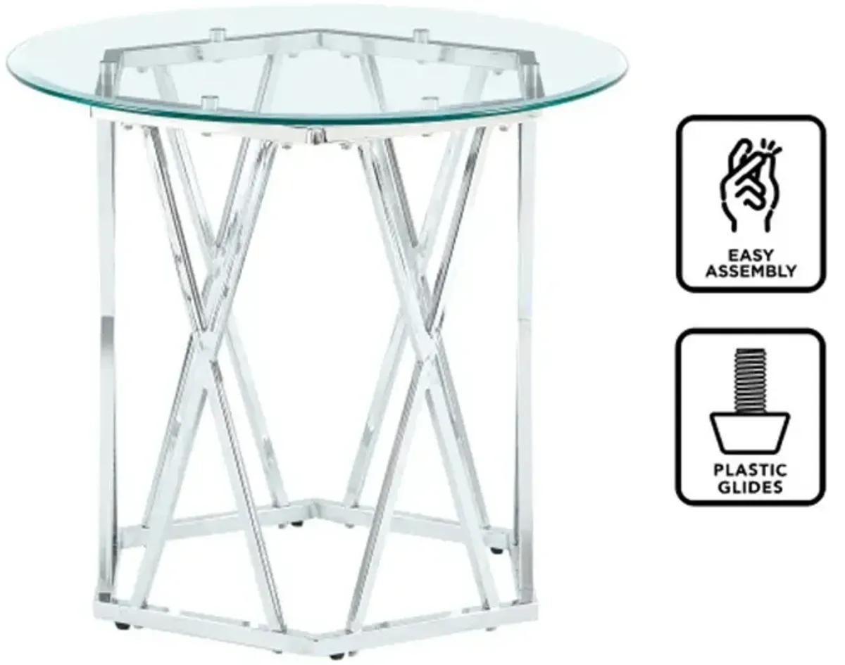 Escondido Metal and Glass End Table