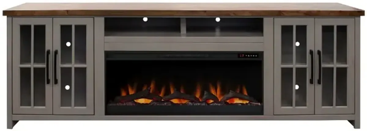 Avon Gray Fireplace TV Stand