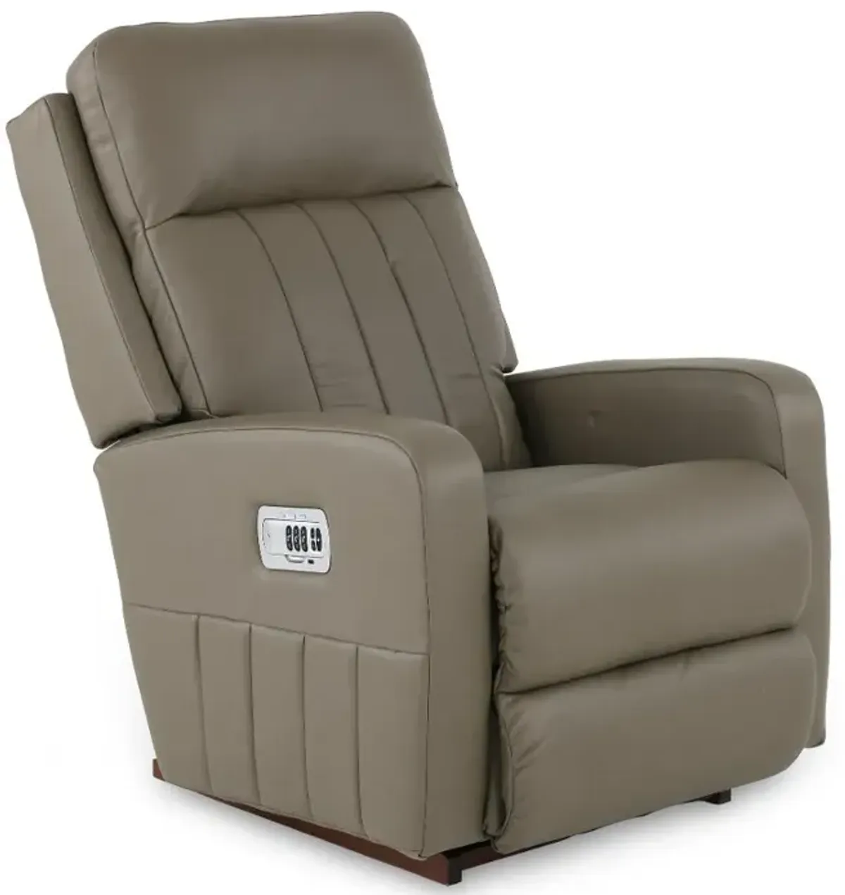 Finley Stone Light Gray Power Rocker Recliner with Adjustable Headrest and Lumbar Support