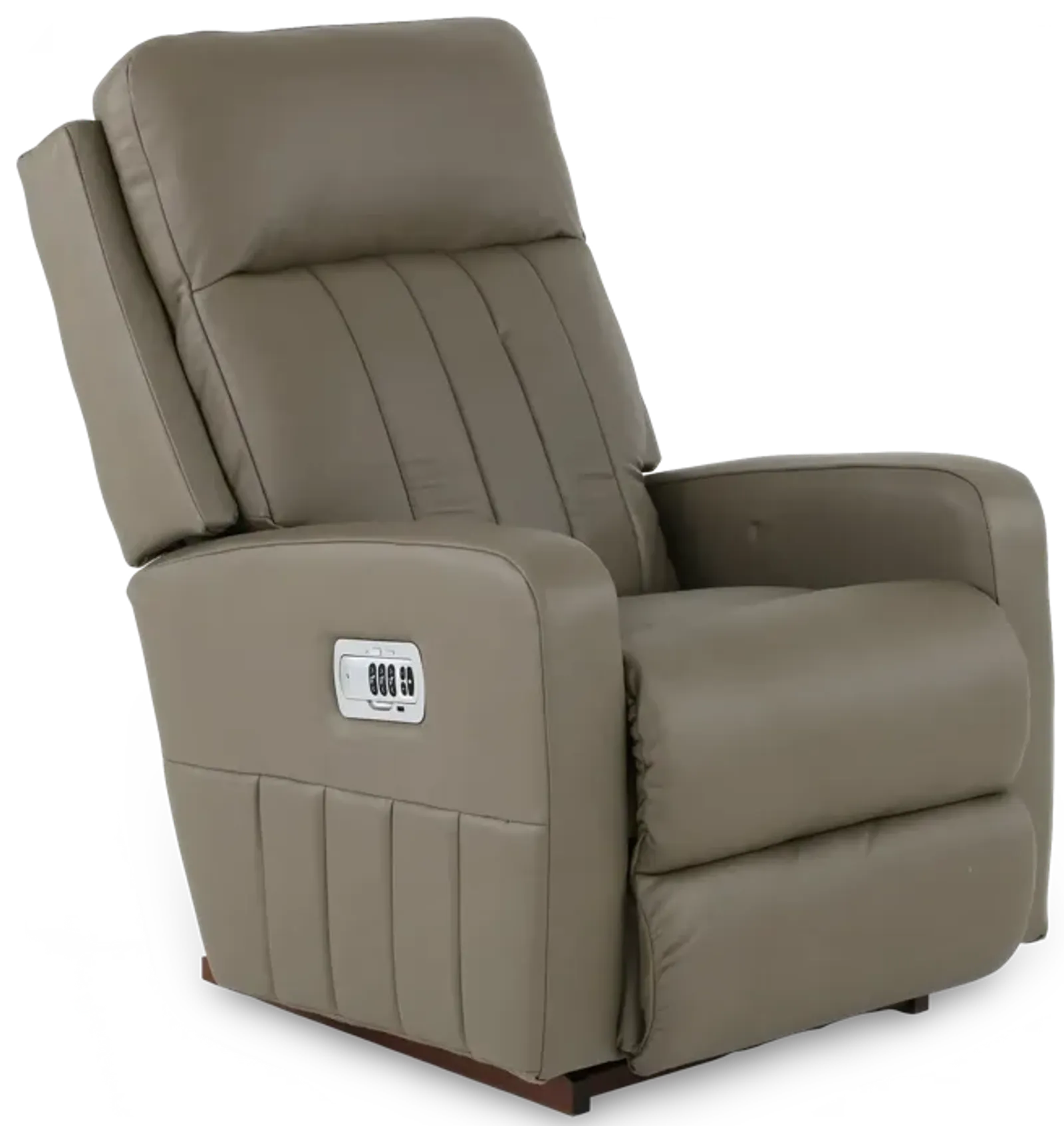 Finley Stone Light Gray Power Rocker Recliner with Adjustable Headrest and Lumbar Support