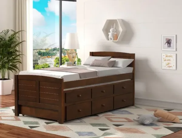 Marcel Brown Twin Captain's Bed