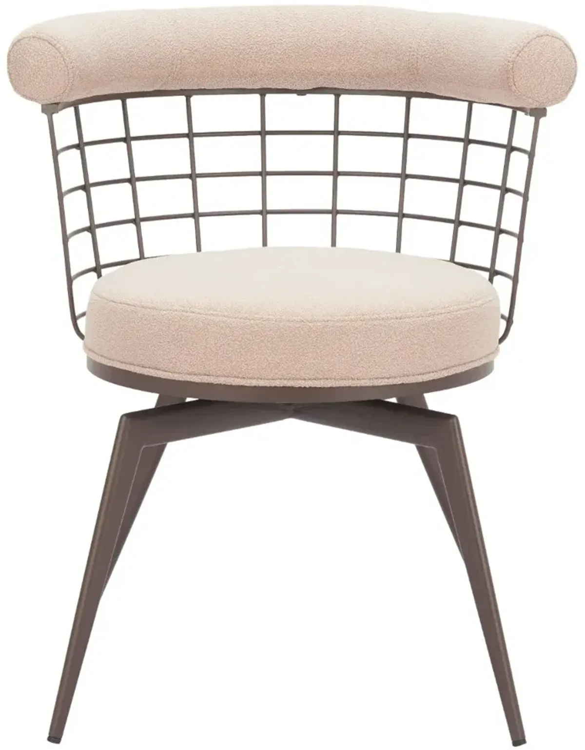 Saku Beige & Brown Swivel Dining Chair