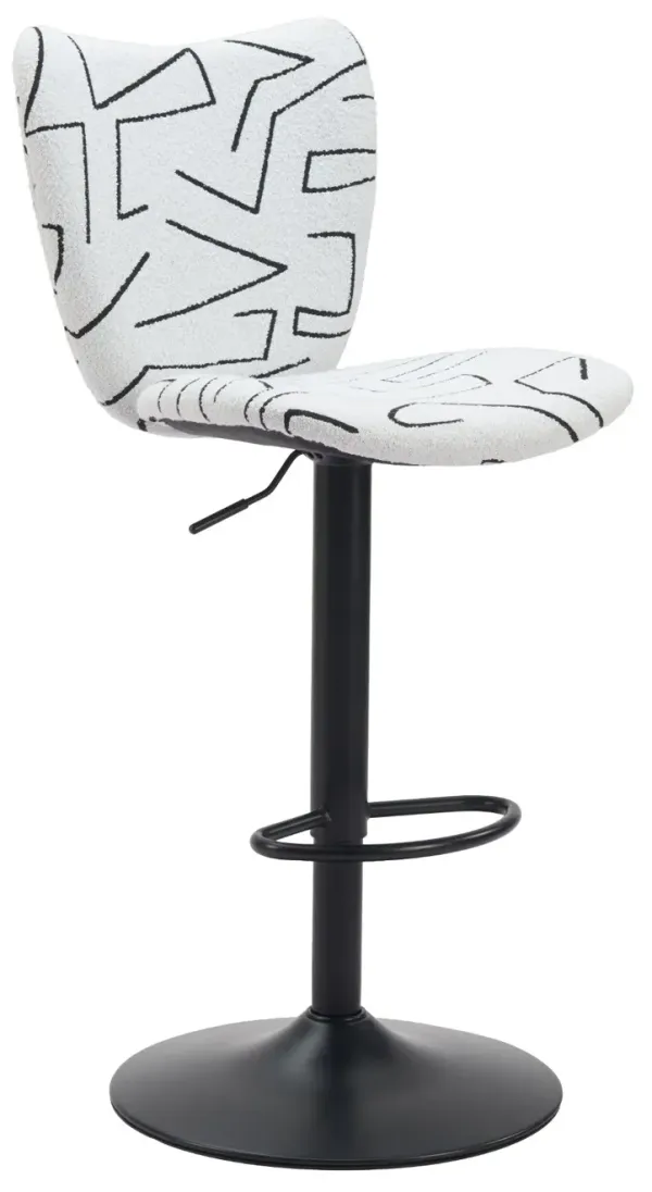 Elevate White Geometric Barstool