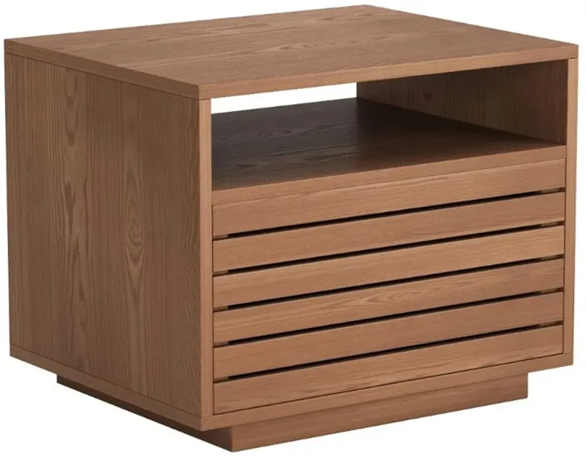 Slit Walnut Nightstand