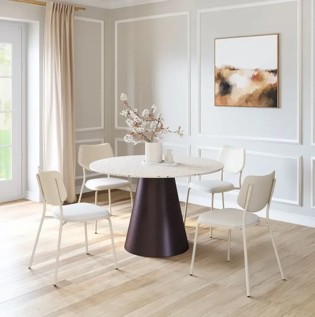 Zeal Light Gray Dining Chairs, Set of 4