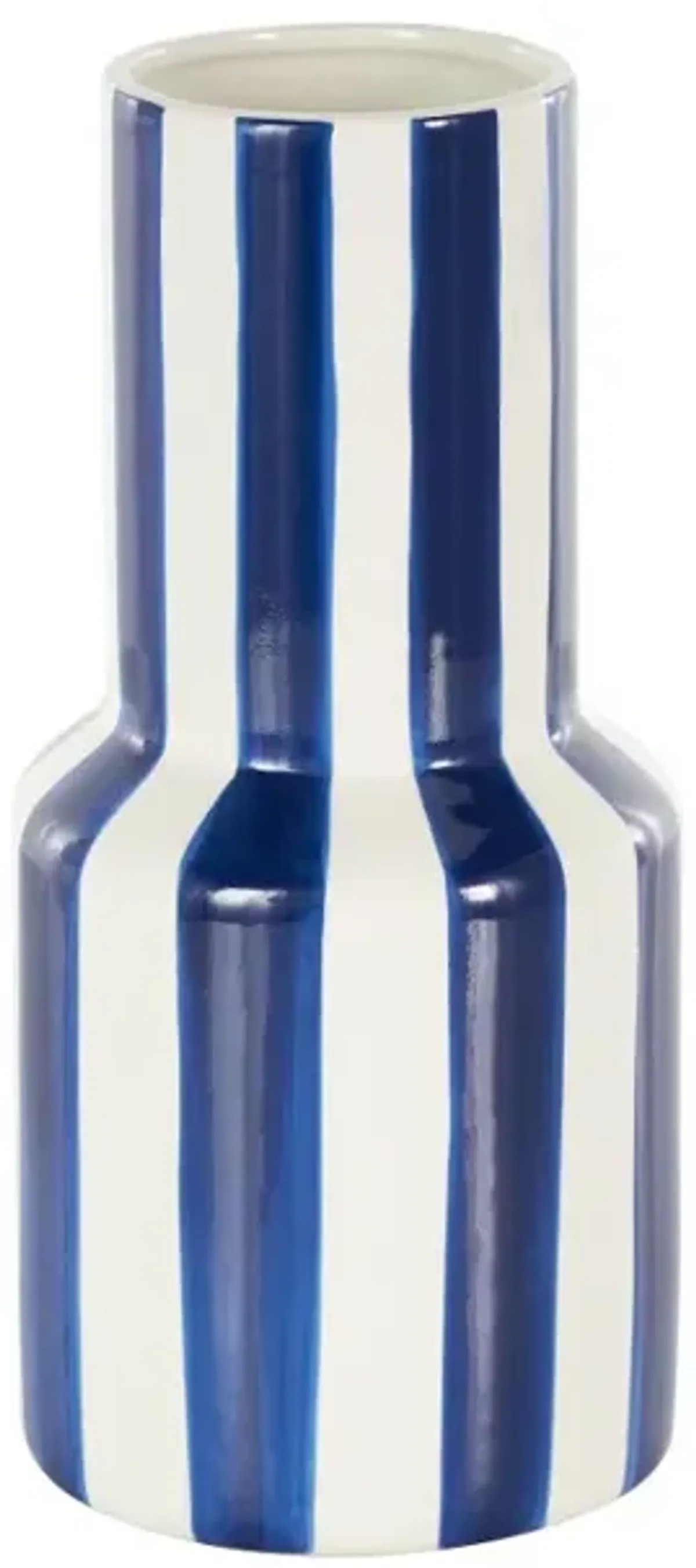 Blue Ceramic Vertacle Stripe Vase