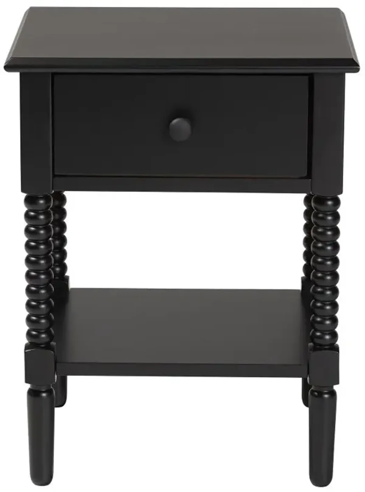 Welsh Spindle Leg Black Nightstand