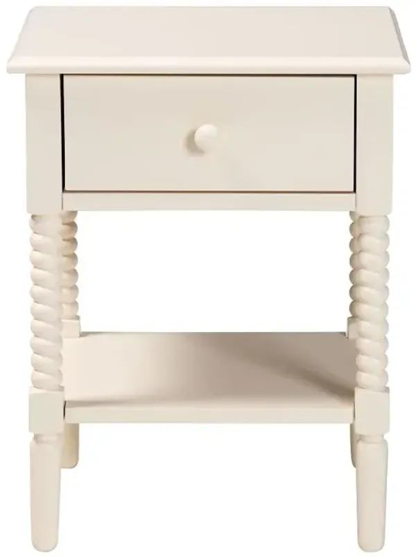 Welsh Spindle Leg Ivory Nightstand