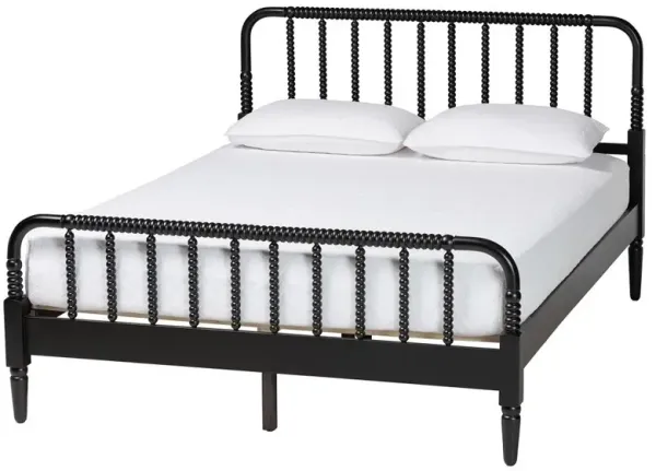 Welsh Black Spindle Wood King Platform Bed