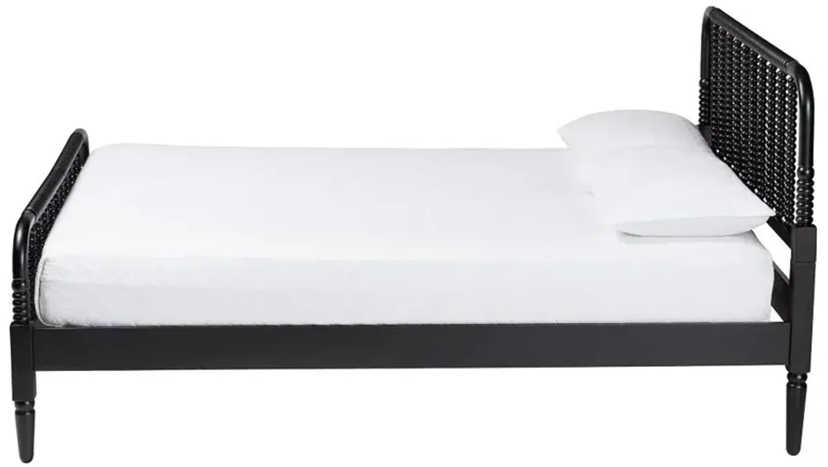 Welsh Black Spindle Wood King Platform Bed